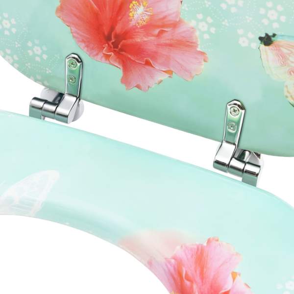  Toilettensitz mit Deckel MDF Flamingo-Design