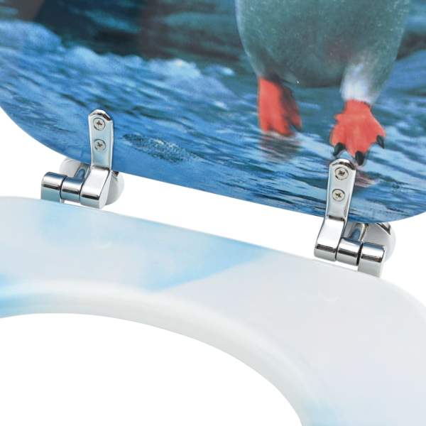  Toilettensitz mit Deckel MDF Pinguin-Design