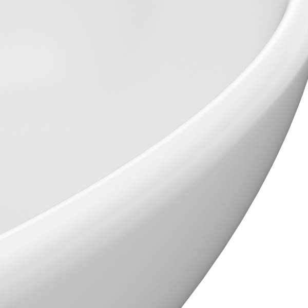  Luxuriöses Ovales Waschbecken Matt Weiß 40x33 cm Keramik