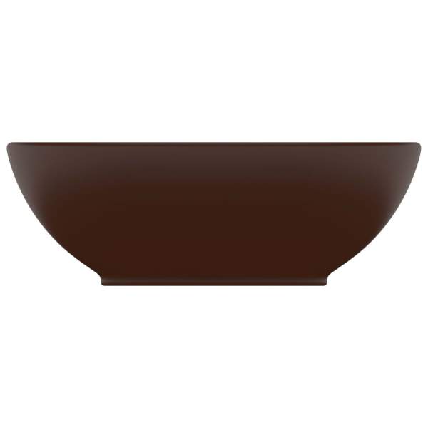  Luxuriöses Ovales Waschbecken Matt Dunkelbraun 40x33 cm Keramik