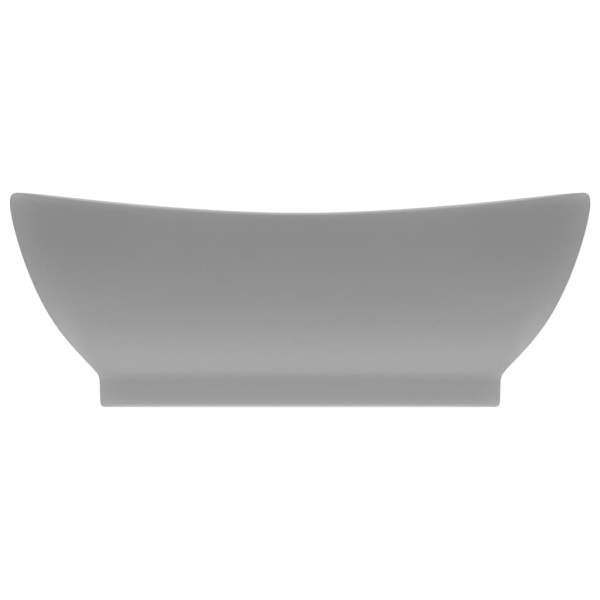  Luxus-Waschbecken Überlauf Matt Hellgrau 58,5x39cm Keramik   