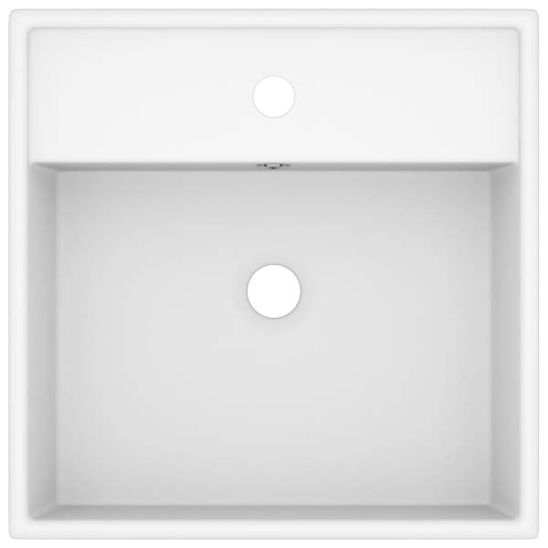  Luxus-Waschbecken Überlauf Quadratisch Matt Weiß 41x41 cm