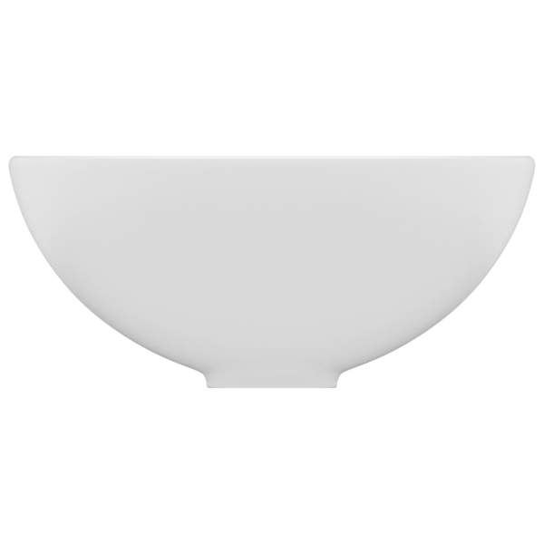  Luxus-Waschbecken Rund Matt Weiß 32,5x14 cm Keramik