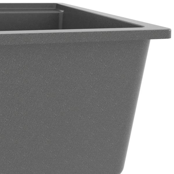 Küchenspüle mit Überlauf Grau Granit