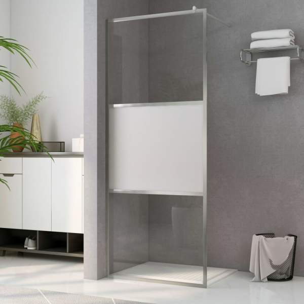  Duschwand für Begehbare Dusche Halbmattiertes ESG-Glas 90x195cm