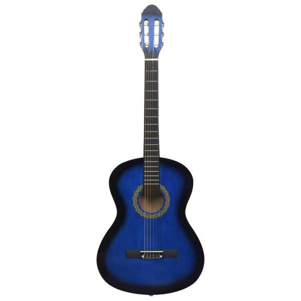  Klassikgitarre für Anfänger mit Tasche Blau 4/4 39"