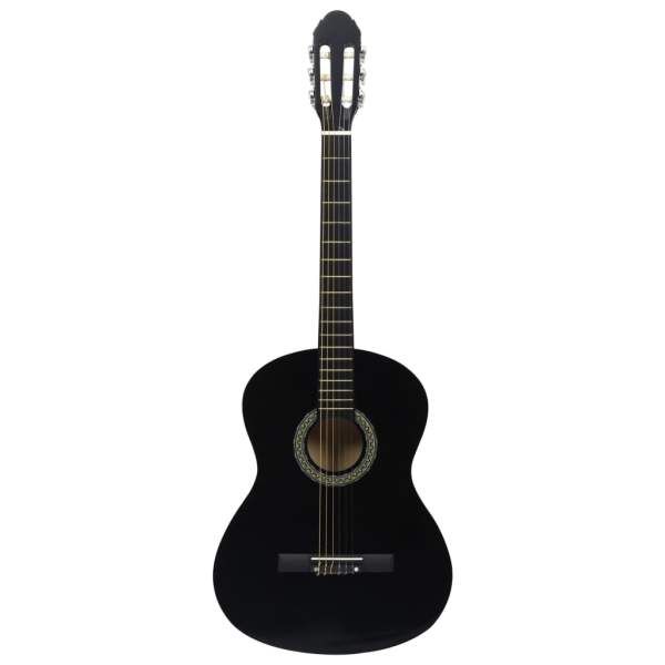  Klassikgitarre für Anfänger mit Tasche Schwarz 4/4 39"