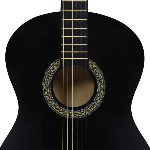  Klassikgitarre für Anfänger mit Tasche Schwarz 4/4 39"