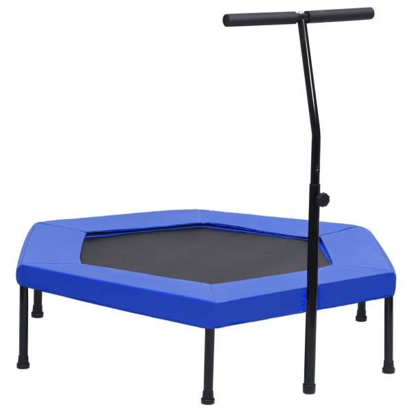  Fitness Trampolin mit Griff Sicherheitspolster Sechseck 122 cm