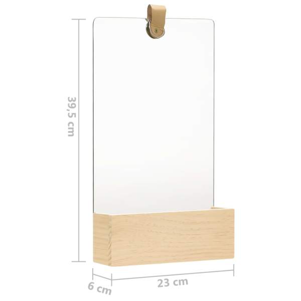  Wandspiegel Kiefer Massivholz 23x39,5 cm