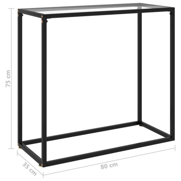  Konsolentisch Transparent 80x35x75 cm Hartglas