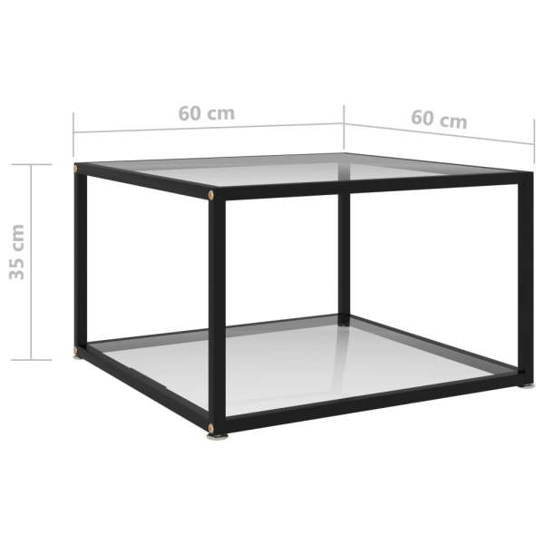  Couchtisch Transparent 60x60x35 cm Hartglas