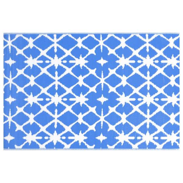  Outdoor-Teppich Blau und Weiß 120x180 cm PP