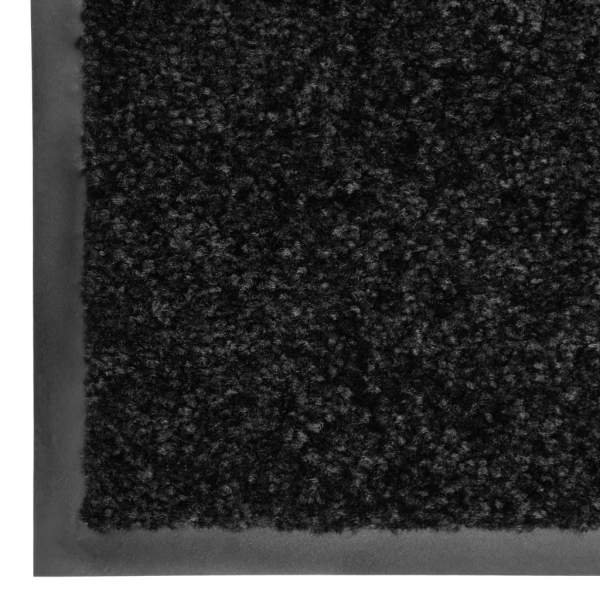  Fußmatte Waschbar Schwarz 90x120 cm 