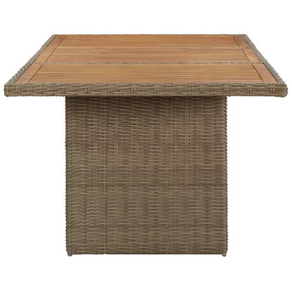  Garten-Esstisch Braun 200x100x74 cm Poly Rattan 