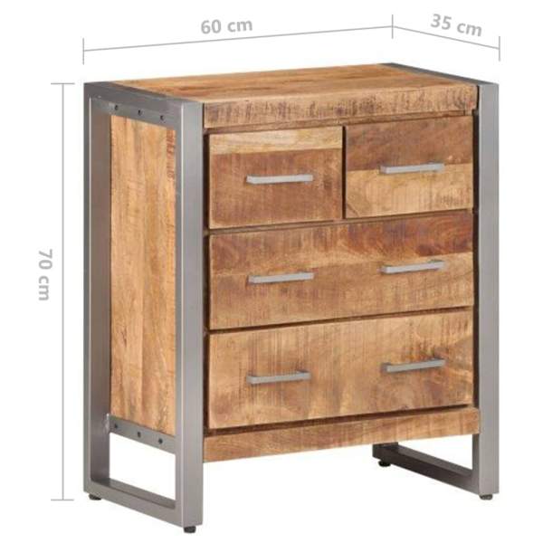  Sideboard 60x35x70 cm Raues Mangoholz