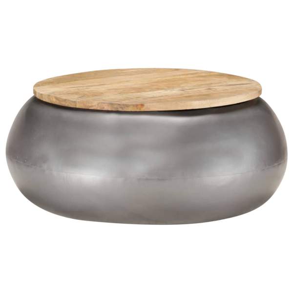 323531  Coffee Table Grey 68x68x30 cm Solid Mango Wood