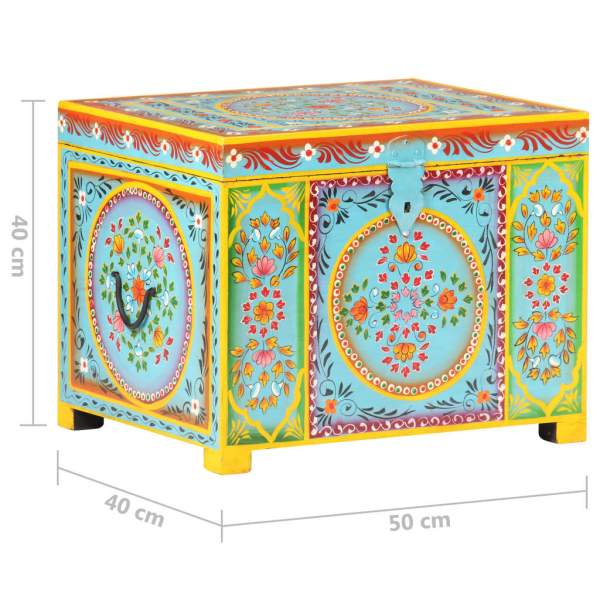  Aufbewahrungsbox Handbemalt 50x40x40 cm Mango Massivholz 