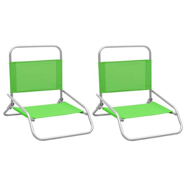  Klappbare Strandstühle 2 Stk. Grün Stoff