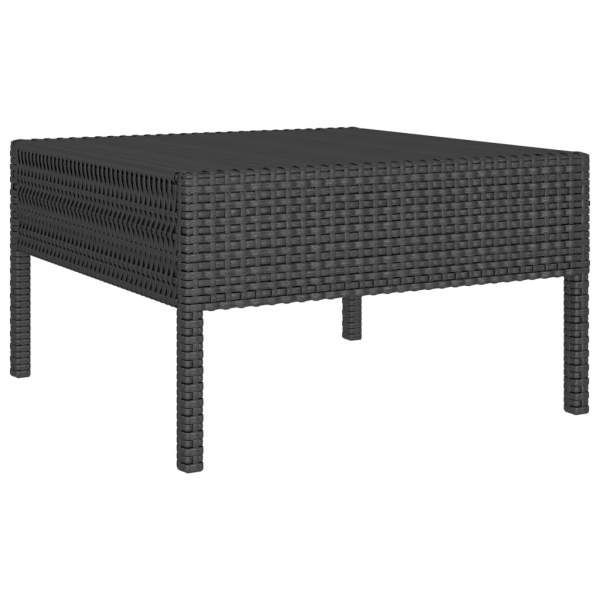  3-tlg. Garten-Lounge-Set mit Auflagen Poly Rattan Schwarz