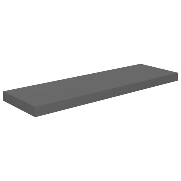  Schweberegale 4 Stk. Hochglanz-Grau 80x23,5x3,8 cm MDF