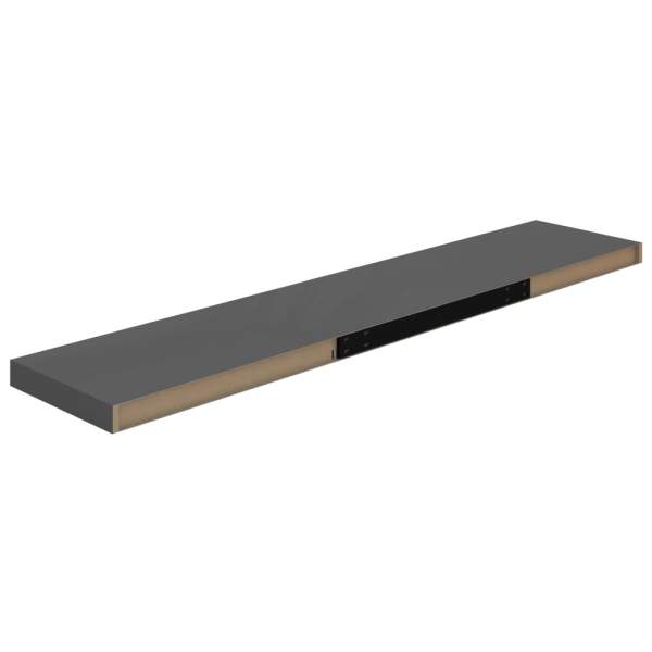  Schweberegale 4 Stk. Hochglanz-Grau 120x23,5x3,8 cm MDF