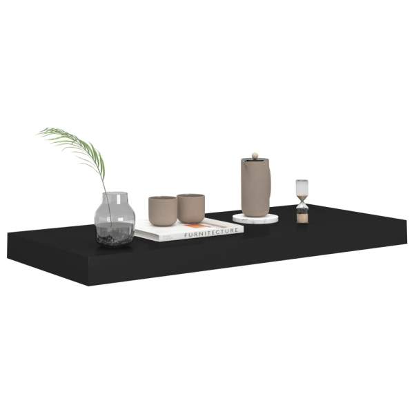  Schweberegale 4 Stk. Schwarz 60x23,5x3,8cm MDF