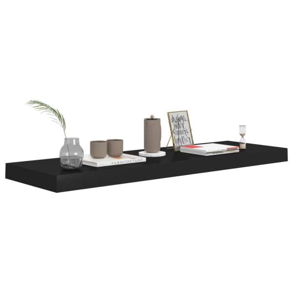  Schweberegal Schwarz 80x23,5x3,8 cm MDF
