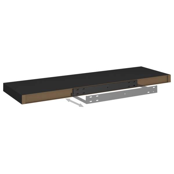  Schweberegal Schwarz 80x23,5x3,8 cm MDF