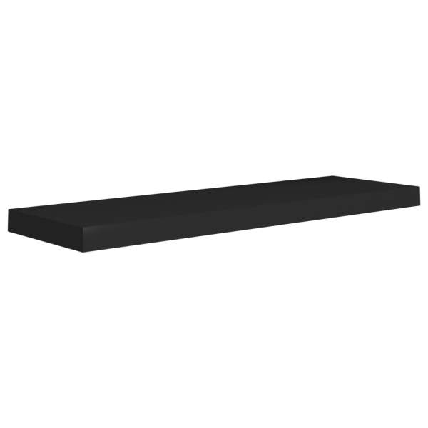  Schweberegale 2 Stk. Schwarz 80x23,5x3,8 cm MDF