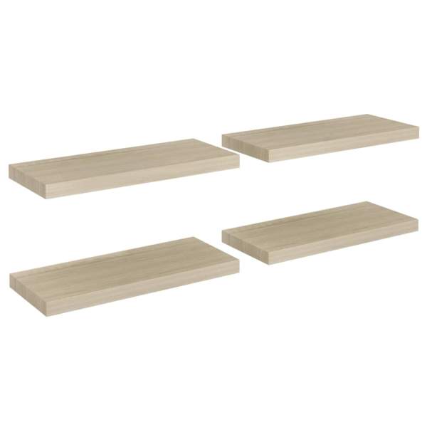  Schwebende Wandregale 4 Stk. Eichefarben 60x23,5x3,8cm MDF