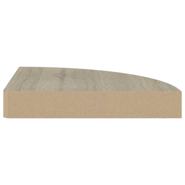  Eck-Schweberegale 4 Stk. Eichen-Optik 25x25x3,8 cm MDF