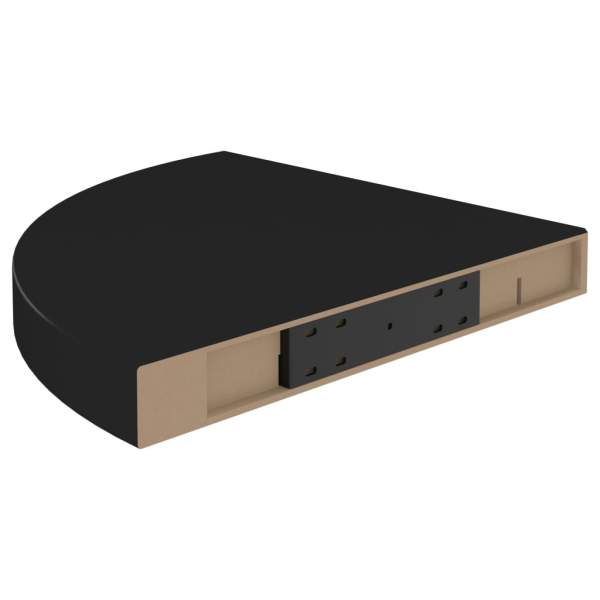 323919  Floating Corner Shelf Black 35x35x3,8 cm MDF