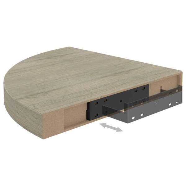  Eck-Schweberegale 4 Stk. Eichen-Optik 35x35x3,8 cm MDF