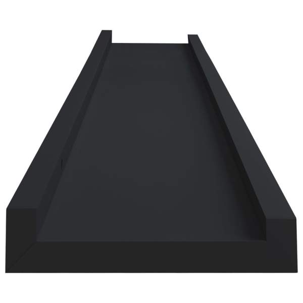  Bilderleisten 2 Stk. Schwarz 80x9x3 cm MDF