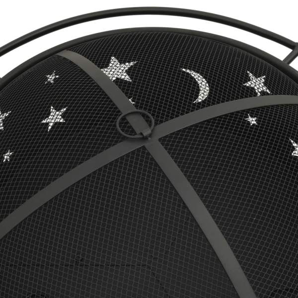  Feuerstelle mit Schürhaken 76 cm XXL Stahl