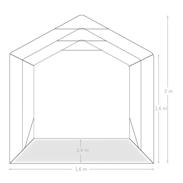 Garagenzelt PVC 1,6x2,4 m Grün