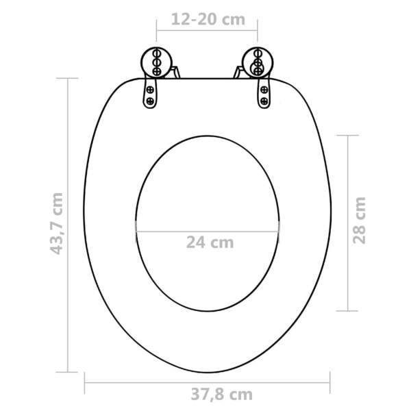  Toilettensitze mit Deckel 2 Stk. MDF Flamingo-Design 