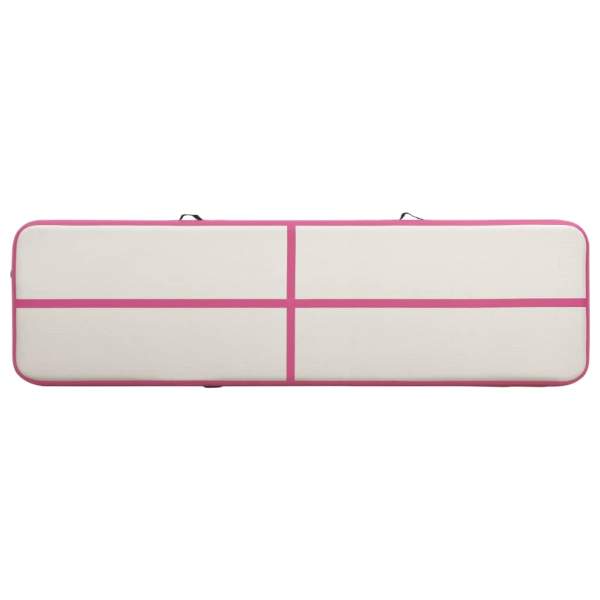  Aufblasbare Gymnastikmatte mit Pumpe 700x100x15 cm PVC Rosa