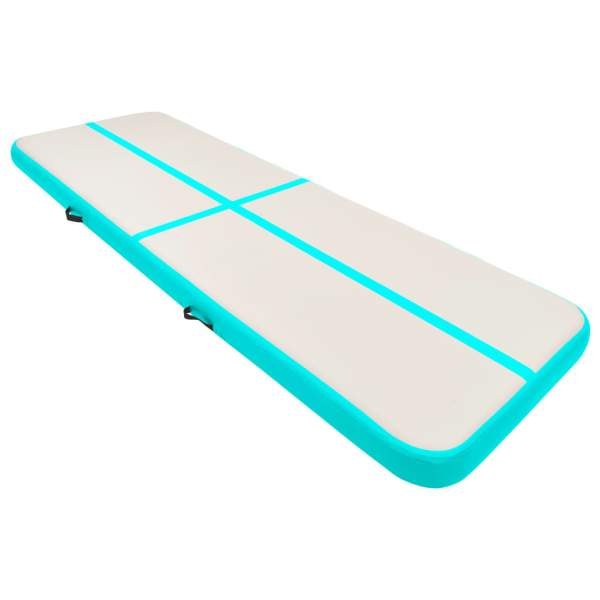  Aufblasbare Gymnastikmatte mit Pumpe 300x100x20 cm PVC Grün