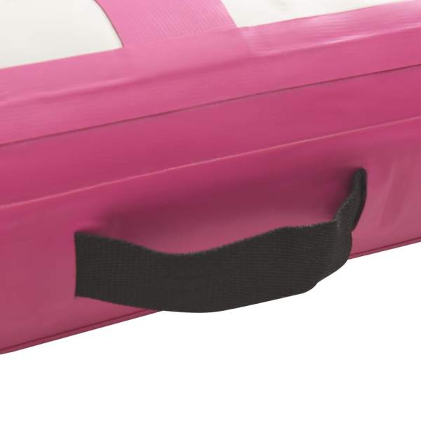  Aufblasbare Gymnastikmatte mit Pumpe 500x100x20 cm PVC Rosa