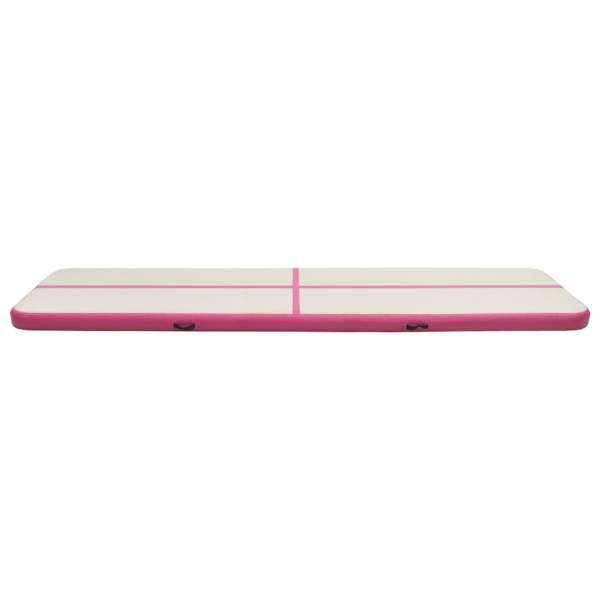  Aufblasbare Gymnastikmatte mit Pumpe 600x100x20 cm PVC Rosa