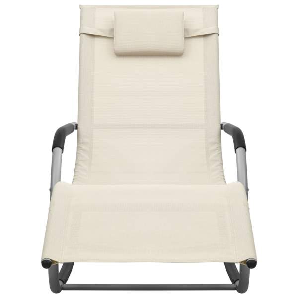 Sonnenliegen 2 Stk. Textilene Creme und Grau 