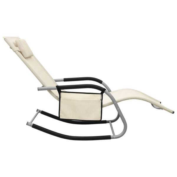 Sonnenliegen 2 Stk. Textilene Creme und Grau 