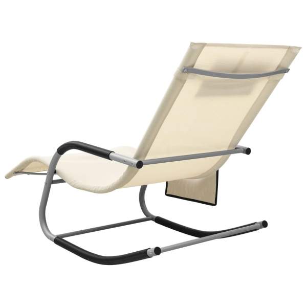 Sonnenliegen 2 Stk. Textilene Creme und Grau 