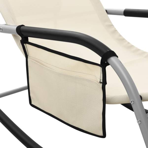 Sonnenliegen 2 Stk. Textilene Creme und Grau 