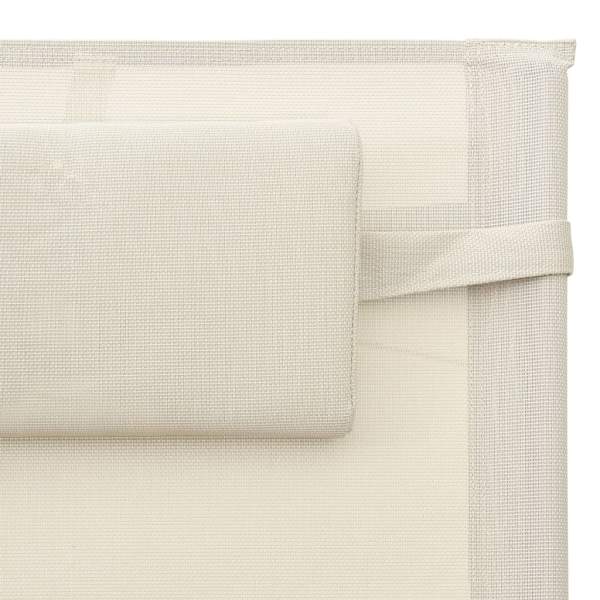Sonnenliegen 2 Stk. Textilene Creme und Grau 