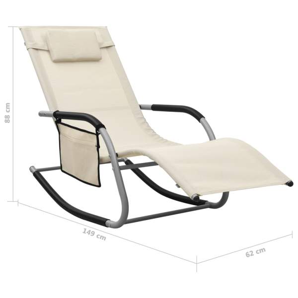 Sonnenliegen 2 Stk. Textilene Creme und Grau 