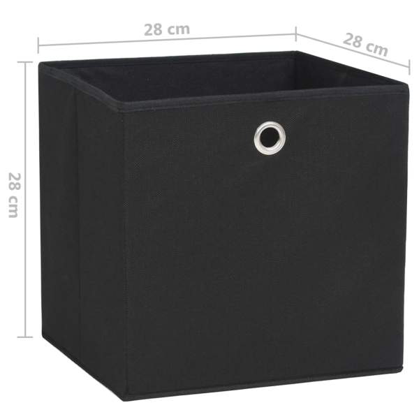 325187  Storage Boxes 4 pcs Non-woven Fabric 28x28x28 cm Black