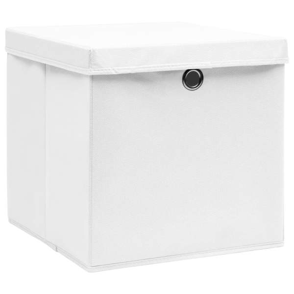 325210  Storage Boxes with Covers 10 pcs 28x28x28 cm White